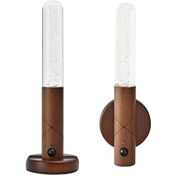 Resim Lemestar Ahşap Hareketli Sensörlü Led Gece Lambası, Usb Şarjlı, 3 Renk Ayarı 3000-6000k , Rahat Kurulum, 2 Adet Koyu Kahve, Baloncuk Desenli Kahverengi 