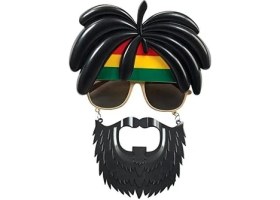 Resim MCM Group Rasta Peruklu Rasta Sakallı Bob Marley Bıyıklı Parti Gözlüğü 27X18 cm - Lisinya 
