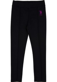 Resim U.S. Polo Assn. Kız Çocuk Siyah Nervürlü İnterlok Tayt 50316891-VR046 