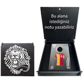 Resim Galatasaray Lisanslı Parçalı Forma Anahtarlık Aslan Ahşap Kutulu Siyah 