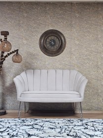 Resim ZAFİR İkili İstiridye Krom Kaplama Telli Ayak Çay Seti Koltuk Tekli Berjer , İkili Berjer Koltuk 