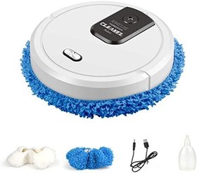 Resim kajilai 3'ü 1 arada Robot Temizleyici Islak ve Kuru Fırçalama Nemlendirme Otomatik Temizleme USB Şarj (Beyaz) 
