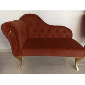 Resim Sepetten Evine Kiremit Yeni Nesil Köşe Koltuğu Josefin Bench Puf Gold Ayak 