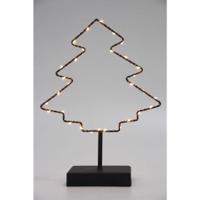 Resim Magicledcorner Siyah Metal Çam Ağacı Ledli Dekor 