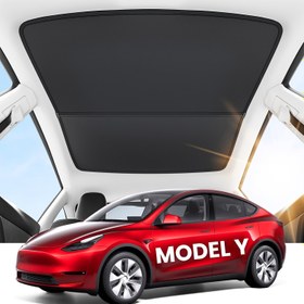 Resim For Tesla Model Y Manyetik Güneşlik için - Kırmızı Güneşlik, Dikişsiz Uyum, Isı Azaltma, Arabanızın İç Mekan İçin Her Yandan Koruma, Araba Bakımı Aksesuarı|Sleek Araba Dekoru|Poliester Kumaş, Arabalar İçin Güneşlik 