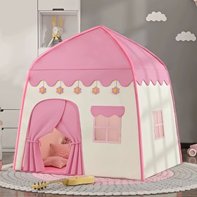 Resim Küçükler için Büyük Pembe Çiçekli Prenses Oyun Çadırı - Dayanıklı Polyester, İç/Dış Mekan Hayal Edici Oyun Evi, Perdeler, Pencereler ve Dekoratif Çiçekler ile, Rol Yapma ve Kıyafet Giyme için Mükemmel, Oyun Çadırı | Oyun Evi Dekoru | Dayanıklı Oyun Çadırı 