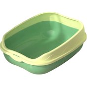 Resim Suntek Kedi Kumu Kutusu Sürgü Konteyneri Sandbox L-yeşil 
