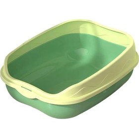 Resim Suntek Kedi Kumu Kutusu Sürgü Konteyneri Sandbox L-yeşil 