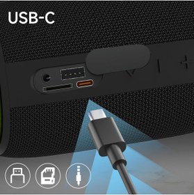 Resim WIWU H5 Su Geçirmez RGB Işıklı TWS Bluetooth Hoparlör v5.3 15W Siyah 