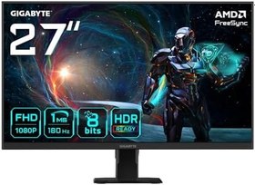 Resim GIGABYTE GS27FA 27" IPS Gaming Monitor, Full HD (1920x1080), 180Hz, 1ms, Mat Ekran, HDMI 2.0 & DisplayPort, HDR Ready, AMD FreeSync, Dahili Hoparlör 
