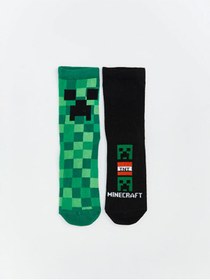 Resim LC Waikiki Çelebi Store'dan Kaliteli Parçalar Minecraft Dokulu Erkek Çocuk Soket Çorap 5'li 