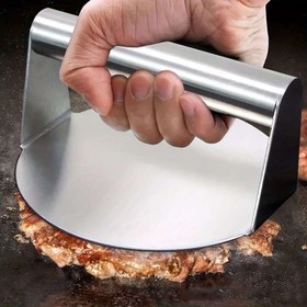 Resim Paslanmaz Çelik Burger Presi - 6 inç Yapışmaz Biftek & Burger Yapıcı, Eşit Et Sıkıştırma için Ergonomik Sap Tasarımı - Izgara ve Ev ile Profesyonel Kullanım İçin Uygun, Kolay Temizlenebilir Yüzey 