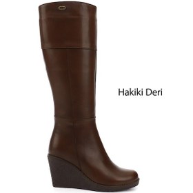 Resim Gönderir Kadın Kahve Antik Fermuarlı Dolgu Topuklu Hakiki Deri Çizme Gkzc13444587 Kahverengi 