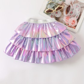 Resim Kızlar için Yeşil Katmanlı Fırfır Etek - Hafif Yazlık A Kesim, Makinede Yıkanabilir Günlük ve Özel Kıyafetler İçin Dayanıklı Esnek Olmayan Kumaş (EU 110-150cm, ABD Bedeni) 