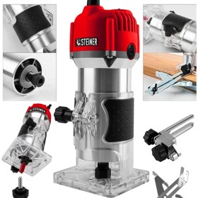 Resim Steiner 3000 Watt Formika Traşlama Freze Makinesi 6 mm Pens 12 Uç ile Çok Yönlü Kullanım 