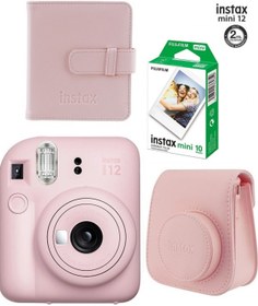 Resim Fujifilm Instax Mini 12 Pembe Fotoğraf Makinesi 10'lu Film Ve Albümlü Çantalı Seti-fotsı00196-st4-10-ka-dk 