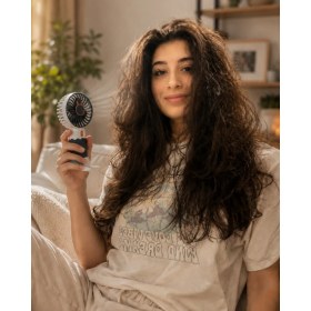 Resim Güçlü Üfleme Kapasiteli Şarjlı Mini El Fanı - Lisinya 