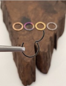 Resim Paslanmaz Kararmaz Cerrahi Çelik Tam Halka Kıkırdak Tragus Helix Piercing Gold 