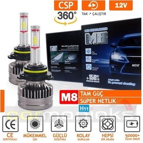 Resim Led 360M8 H11 Full Power Csp 360° Led Xenon Far Ampul %100 Canbus 
