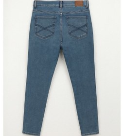 Resim Kadın Yüksek Bel Süper Skinny Açık İndigo Jean Pantolon Mavi 