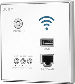 Resim 86 Tip Duvar Tipi 300mbps Kablosuz Router, Wps Şifreleme, Akıllı Ev Ve Otel Kullanımı, Beyaz Renk 