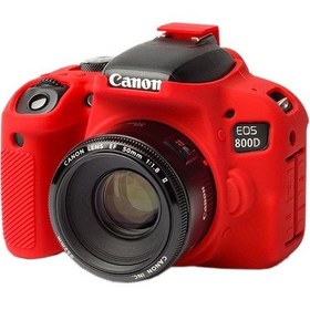 Resim Easycover Canon 800D Silikon Kılıf Ecc800Dr (Kırmızı) 