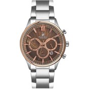 Resim Beverly Hills Polo Club BP3001X.540 Erkek Kol Saati | 42 mm, Rose Gold Bezel, Kahverengi Kadran, Se 