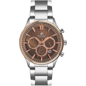 Resim Beverly Hills Polo Club BP3001X.540 Erkek Kol Saati | 42 mm, Rose Gold Bezel, Kahverengi Kadran, Se 