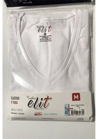 Resim Erkek V Yaka Likralı Kısa Kol Fanila Atlet 1303 - 6 Adet 001 