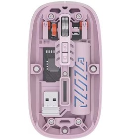 Resim Şeffaf Ultra Hassas Kablosuz Şarjlı Mouse 9 Farklı Renk Dpı Ayarı 100 Saat Üzeri Şarj Süresi Pembe 001 