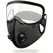 Resim Fochsia Yeniden Kullanılabilir Gri Motosiklet Yüz Maskesi, Çıkarılabilir Siperlik, Ayarlanabilir Askı, Hafif 