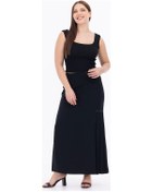 Resim Galaxi Kadın Büyük Beden Aksesuar Detaylı Pileli Şık Etek 1020 Si Siyah 