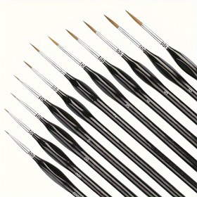 Resim 11 adet Fine Detail Paint Brush Set - Sağlam ve Hassas Miniature Fırçalar - 40K, Model ve Sanat Boyama için İdeal - Yüksek Kaliteli, Mikro Detay Uçları İnce Tasarımlar için 