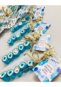 Resim Mavi Nazar Temalı Doğum Günü, Babyshower, Düğün, Sünnet, Mevlüt, Yaş Günü Şeker, 50 Adet 