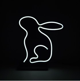 Resim DESTİNA - Destina Ahşap Tavşan Temalı Gece Lambası- Masa Lambası 