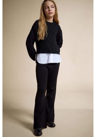 Resim Defacto Kız Çocuk Beli Lastikli Flare Fit Pantolon F3823a825wnbk81 Siyah 