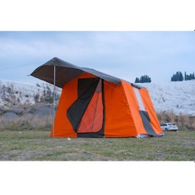 Resim Oba Çadır -- 1 Odalı Kamp Çadırı 4 Kişilik Kapı Sineklikli Turuncu Gri - Turuncu 