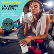 Resim Spor Şişesi, Zaman İşaretçili, Dayanıklı PC Malzemeli, Taşıma Askılı, Spor Salonu, Yürüyüş ve Dış Mekan Aktiviteleri İçin Sızdırmaz 1 Adet Su Şişesi 