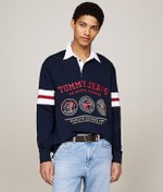 Resim Tommy Jeans Varsity Casual Fit Rugby Polo Sweatshirt 