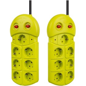 Resim harry 7'LI 1.5 METRE KABLOLU LED IŞIKLI AKIM KORUMA ÇOCUK VE YANGIN KORUMA 2 ANAHTARLI 