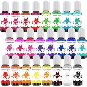 Resim 18 Canlı Renk - Toksik Olmayan, Hızlı Kuruyan Formül ile Şeffaf Pigment - Epoksi Reçine, UV Reçine, Poliüretan ve Akrilik Uyumlu - Takı Yapımı, El Sanatları, Masaüstü Oyunlar İçin - (10ml Şişe, Karıştırma Gerekmez) - Yeni Başlayanlar & Profesyonel Sanatçılar için İdeal, Renkli Boncuklar, DIY Projeler, Canlı Tonlar, Toplu Renk Seçenekleri, Yüksek Kaliteli Boya, El Sanatları Tutkunları 