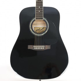 Resim Almira F650N-BK Siyah Akustik Gitar | Mat Siyah Sap Parlak Gövde 