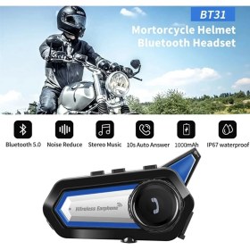 Resim BT31 Motorsiklet Kask Uyumlu Kulaklık Motosiklet Intercom Otomatik Cevaplama 