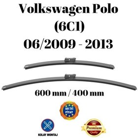 Resim Volkswagen Vw Polo 6c1 2009 2010 2011 2012 2013 Uyumlu Ön Cam Silecek Süpürgesi Takımı 600/400mm Silbak 