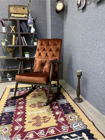 Resim Asedia Trend Ceviz Turuncu-Tarçın Kapitoenli Sallanan Sandalye Berjer 