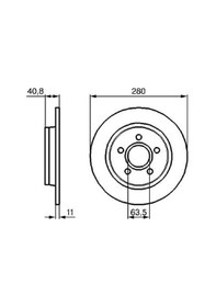 Resim Volvo V40 2.0 D2 2015-2018 Bosch Arka Disk 280mm 2 Adet 