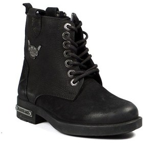 Resim Hammer Jack Hakiki Deri Siyah Yıkama Nubuk Erkek Çocuk Bot Siyah 