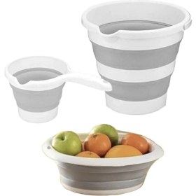 Resim 3 Lü Katlanır Set Kova Badya Maşrapa 