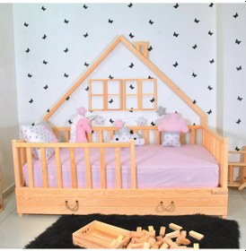 Resim Markaawm Markaawm Montessori Çocuk Yatak Yavrulu 90X190 Karyola Ağacı 