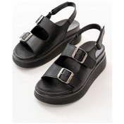 Resim 24422-1185 Siyah Dolgu Topuk Kadın Sandalet Siyah 